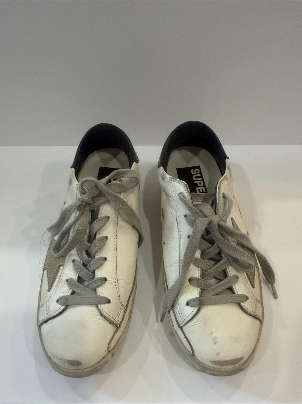Golden Goose White Leather Women’s Sneakers With Gray Accents